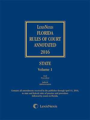 cover image of Florida Rules of Court Annotated